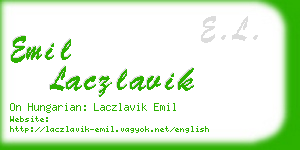 emil laczlavik business card